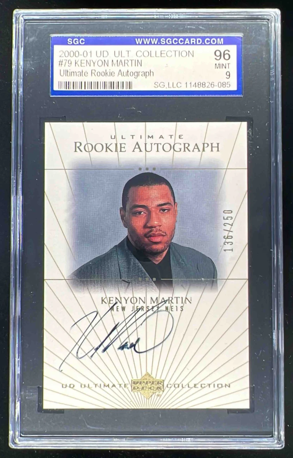2000 Ultimate Collection #79 Kenyon Martin RC Auto /250 SGC 9