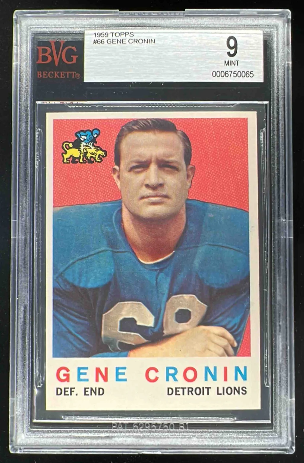 1959 Topps #66 Gene Cronin RC BGS 9