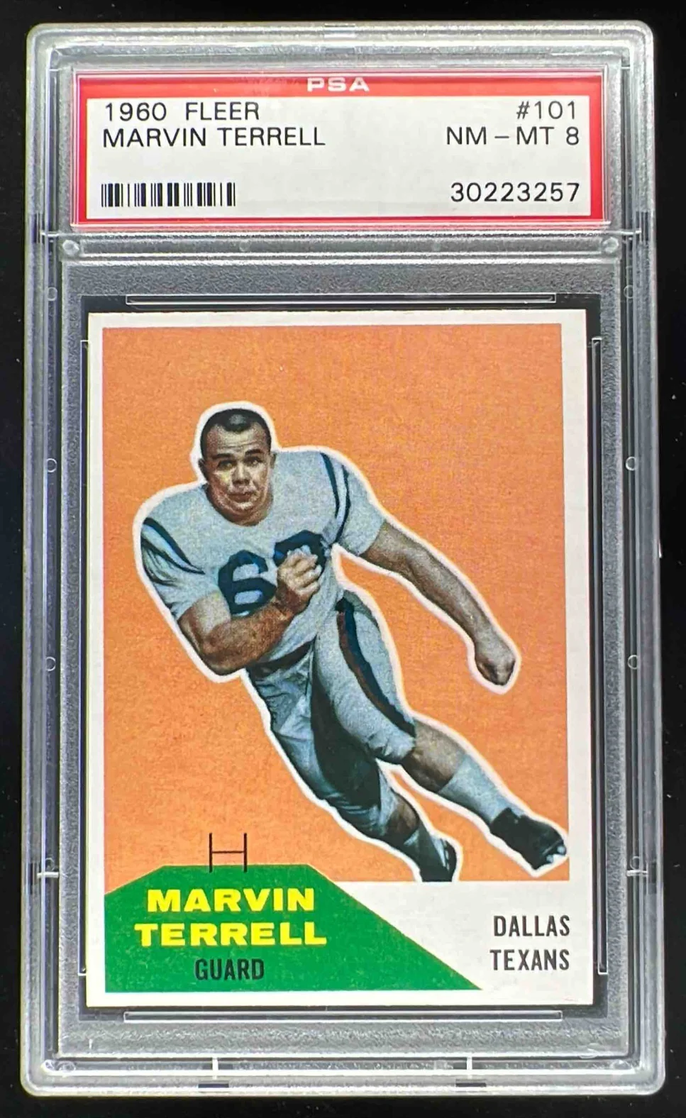 1960 Fleer #101 Marvin Terrell RC PSA 8