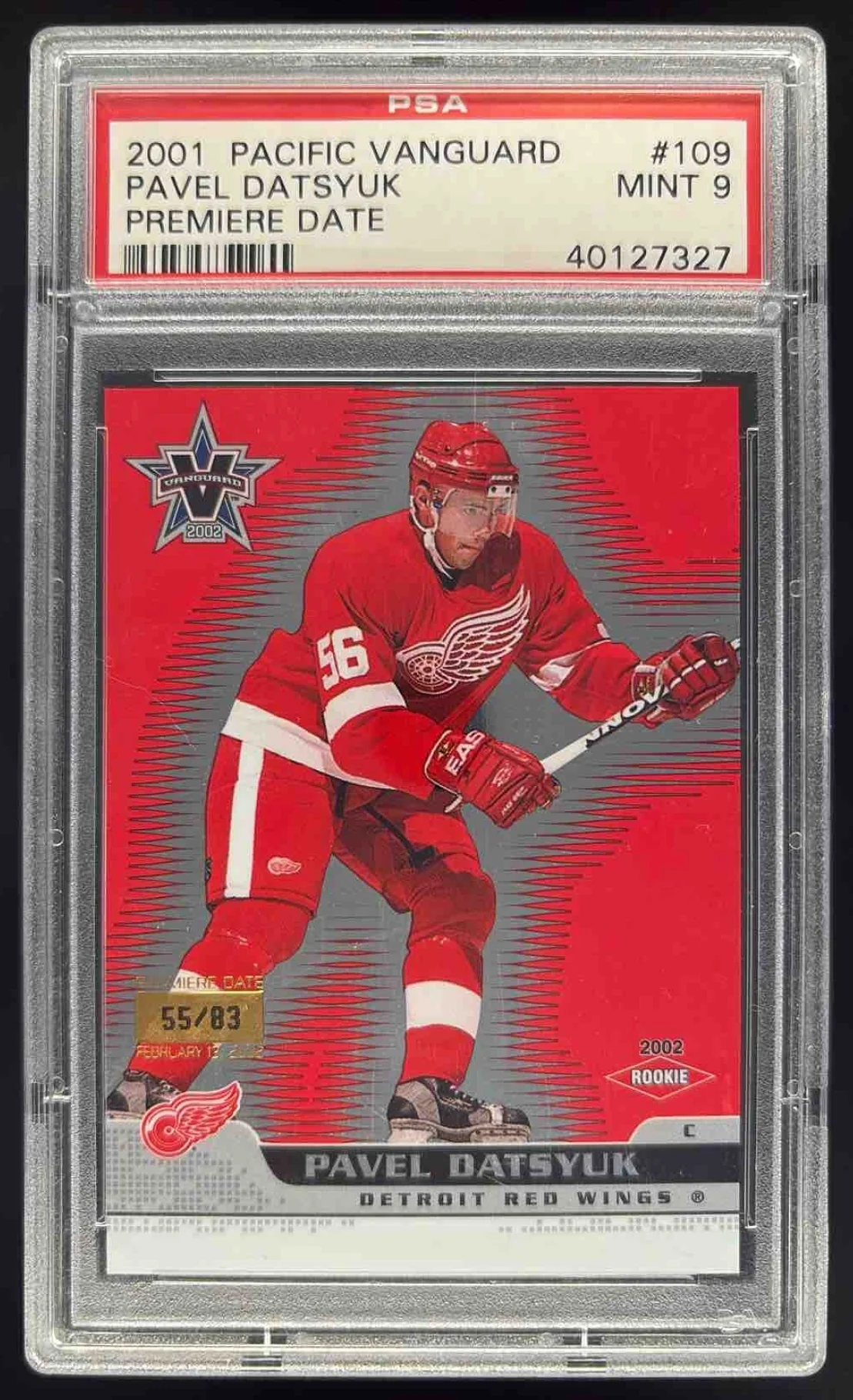 2001-02 Pacific Vanguard Premiere Date #109 Pavel Datsyuk RC /83 PSA 9