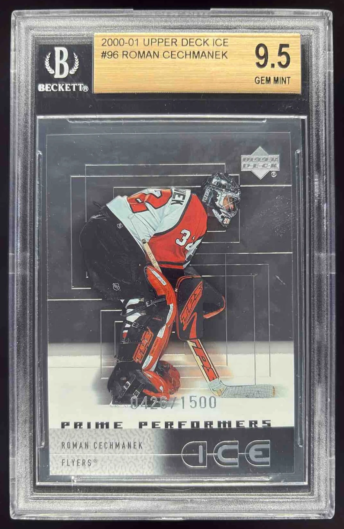 2000-01 Upper Deck Ice Update #96 Roman Cechmanek RC /1500 BGS 9.5
