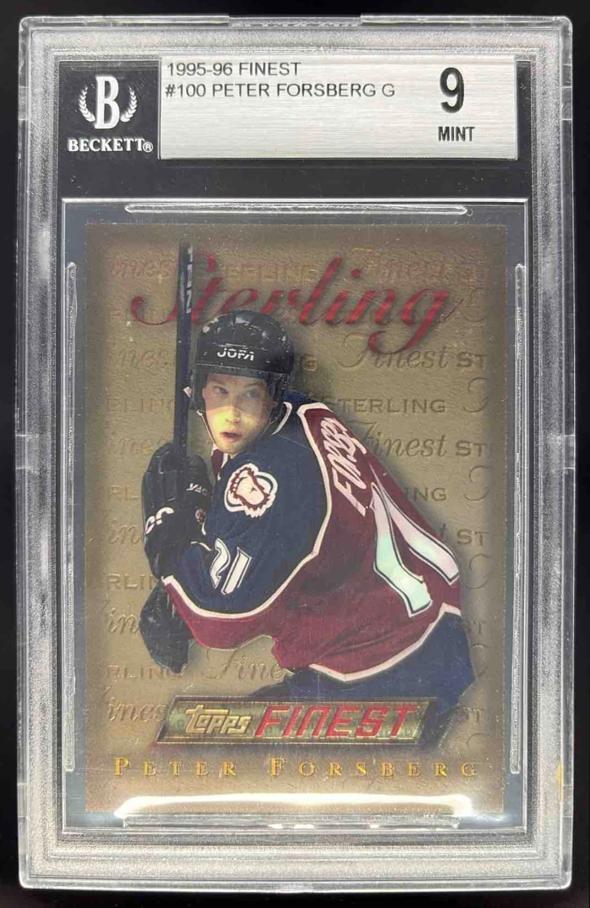 1995-96 Topps Finest #100 Peter Forsberg Season Ticket Gold BGS 9