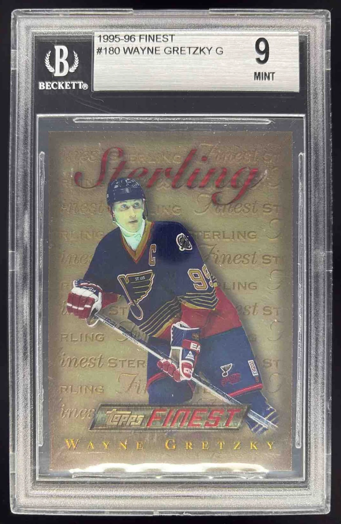 1995-96 Topps Finest #180 Wayne Gretzky Season Ticket Gold BGS 9