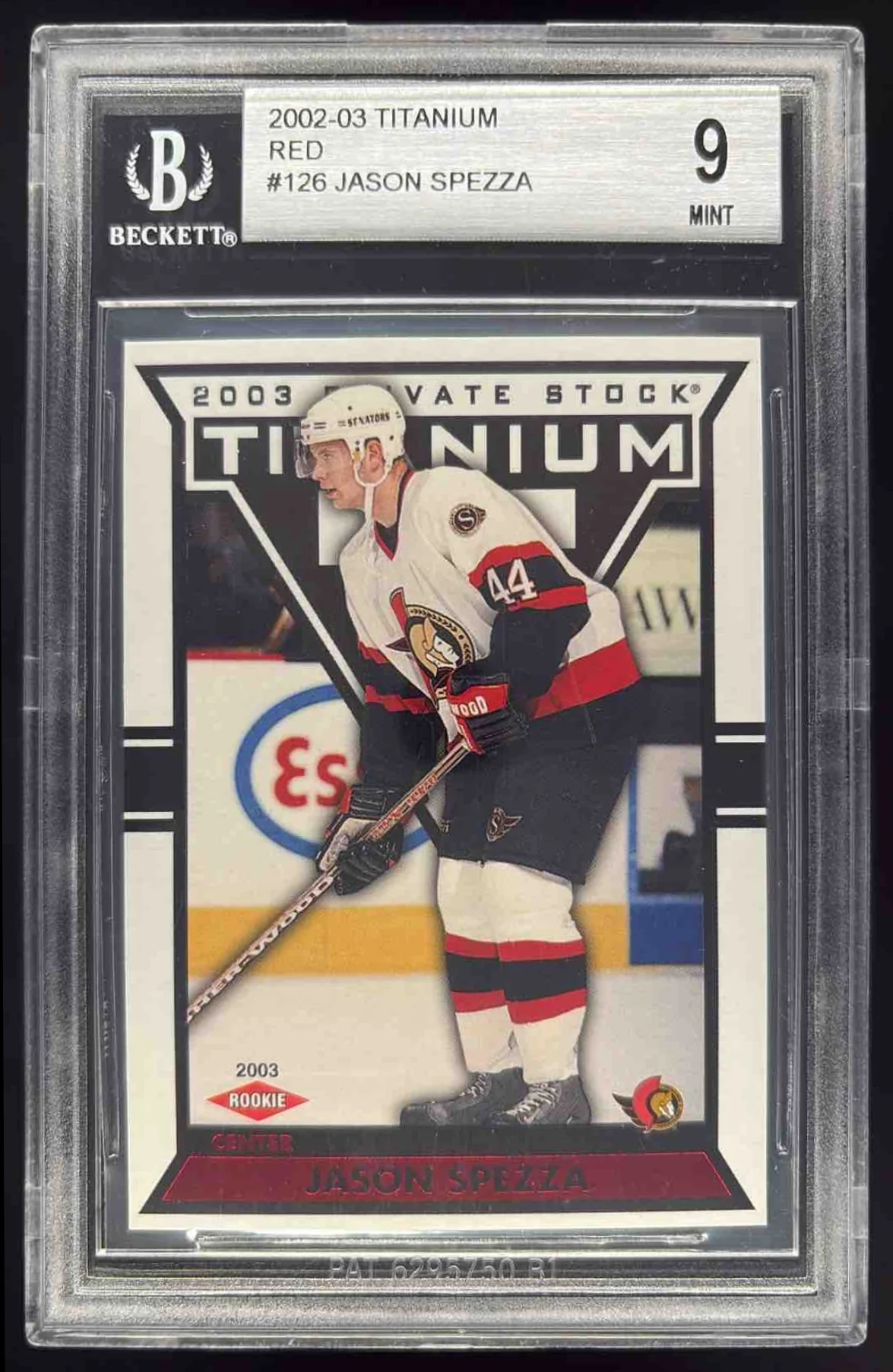 2002 Pacific Private Stock Titanium Red #126 Jason Spezza Rookie RC /299 BGS 9