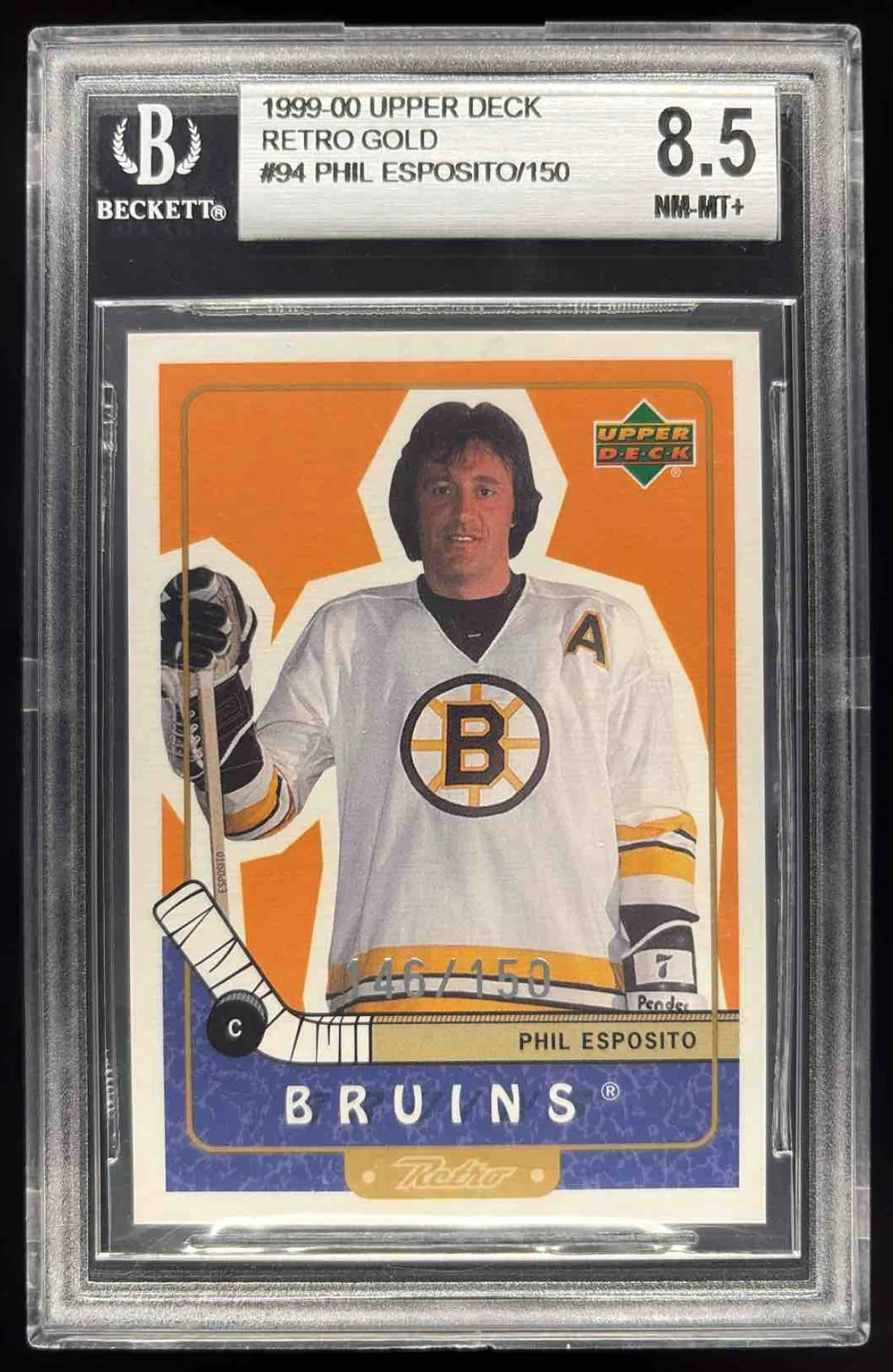 1999-00 Upper Deck Retro Gold #94 Phil Esposito /150 BGS 8.5