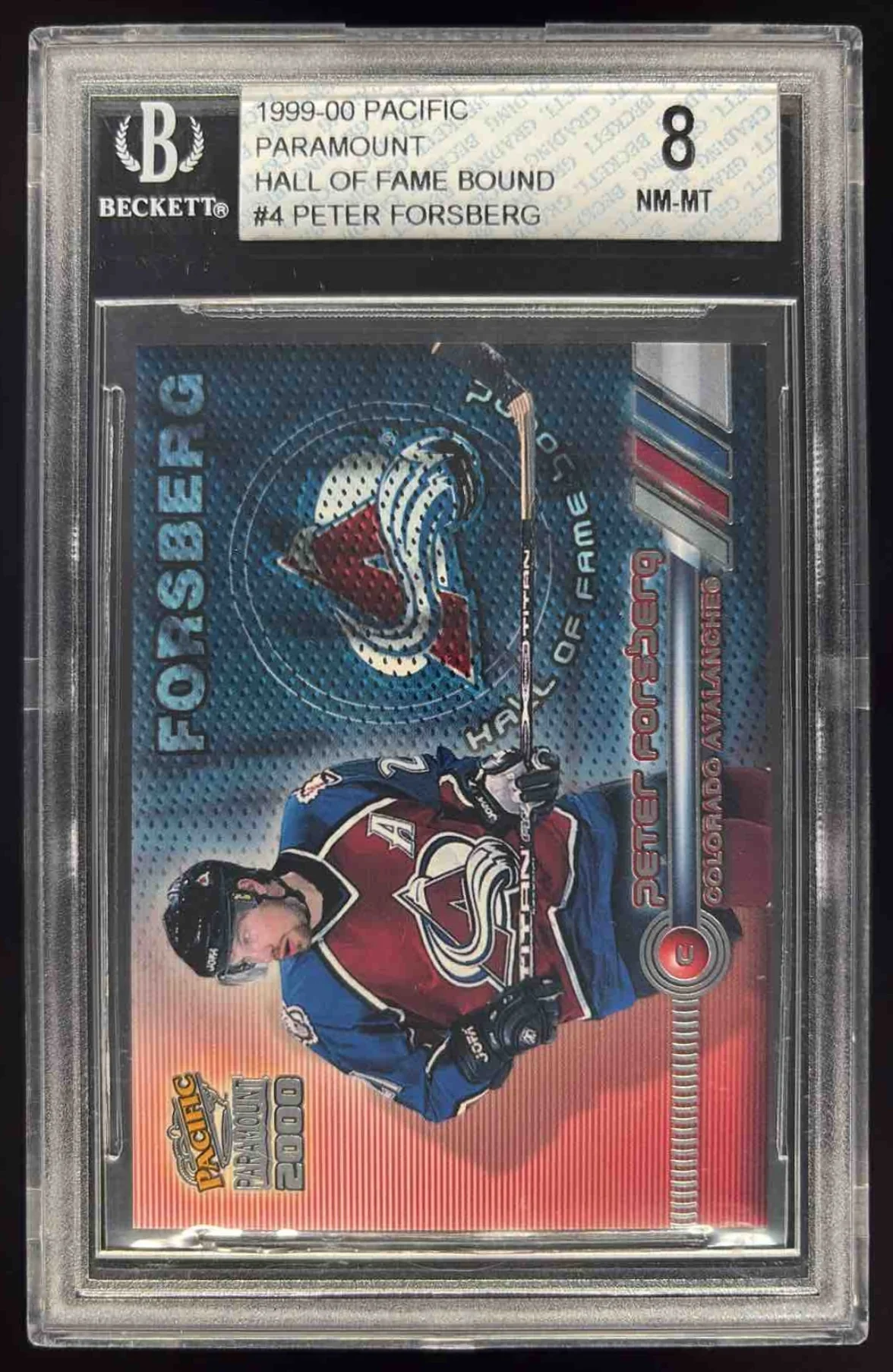 1999-00 Pacific Paramount Hall of Fame Bound #4 Peter Forsberg BGS 8