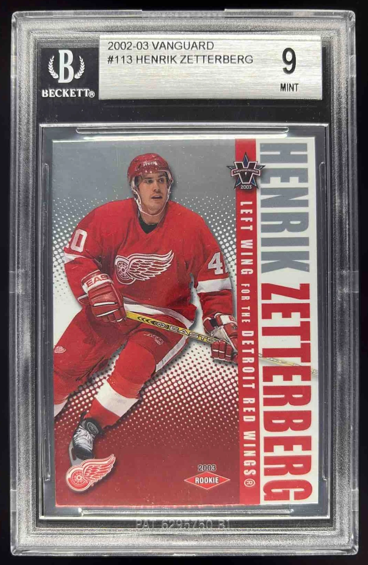 2002-03 Pacific Vanguard #113 Henrik Zetterberg Rookie RC /1650 BGS 9