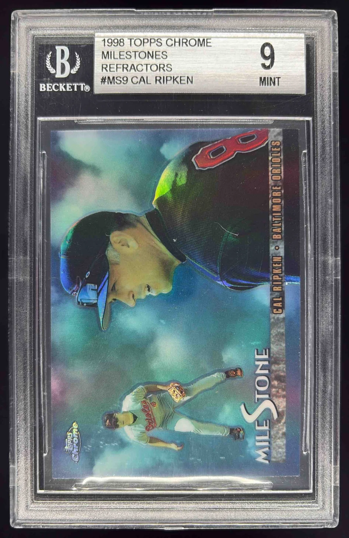 1998 Topps Chrome Milestone Refractors #MS9 Cal Ripken BGS 9