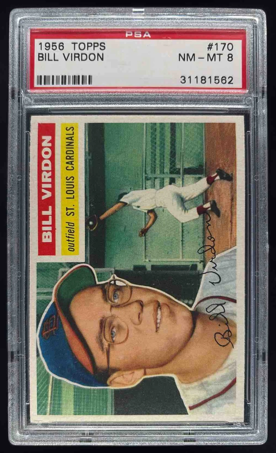 1956 Topps #170a Bill Virdon PSA 8