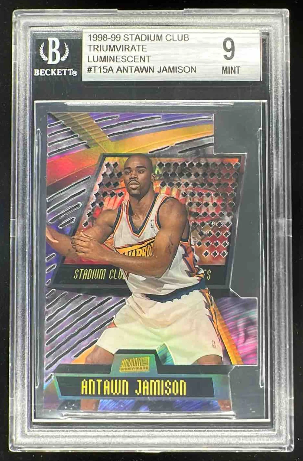 1998-99 Topps Stadium Club Triumvirate Luminescent #T15A Antawn Jamison RC BGS 9