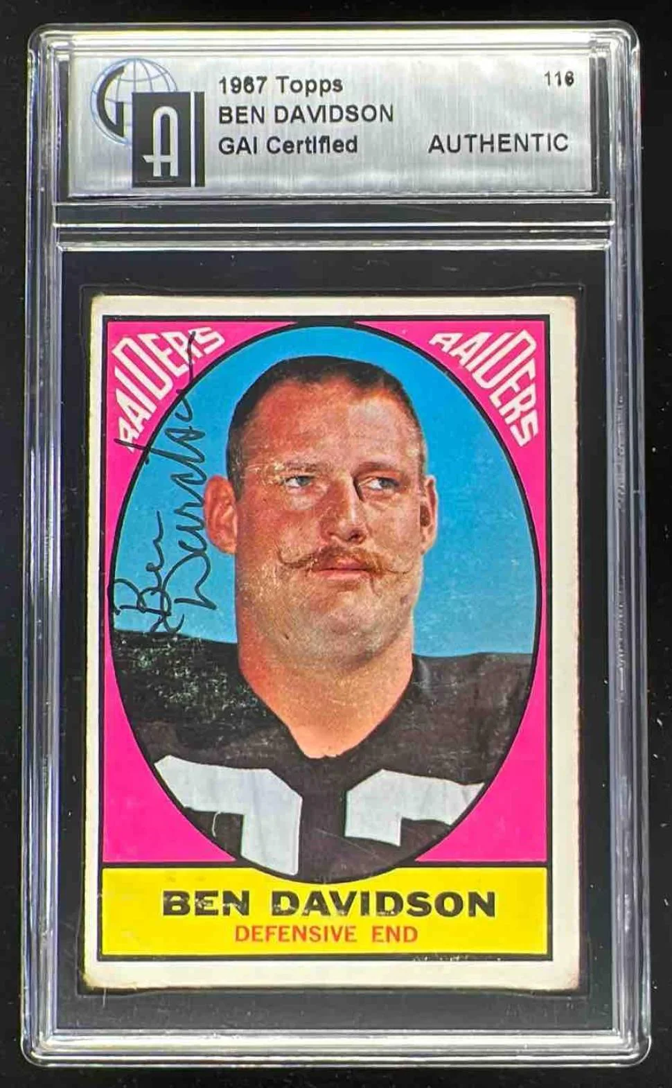 1967 Topps #116 Ben Davidson Autograph Auto GAI Authentic