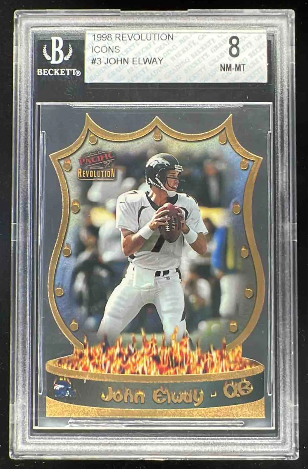 1999 Pacific Revolution Icons #3 John Elway BGS 8