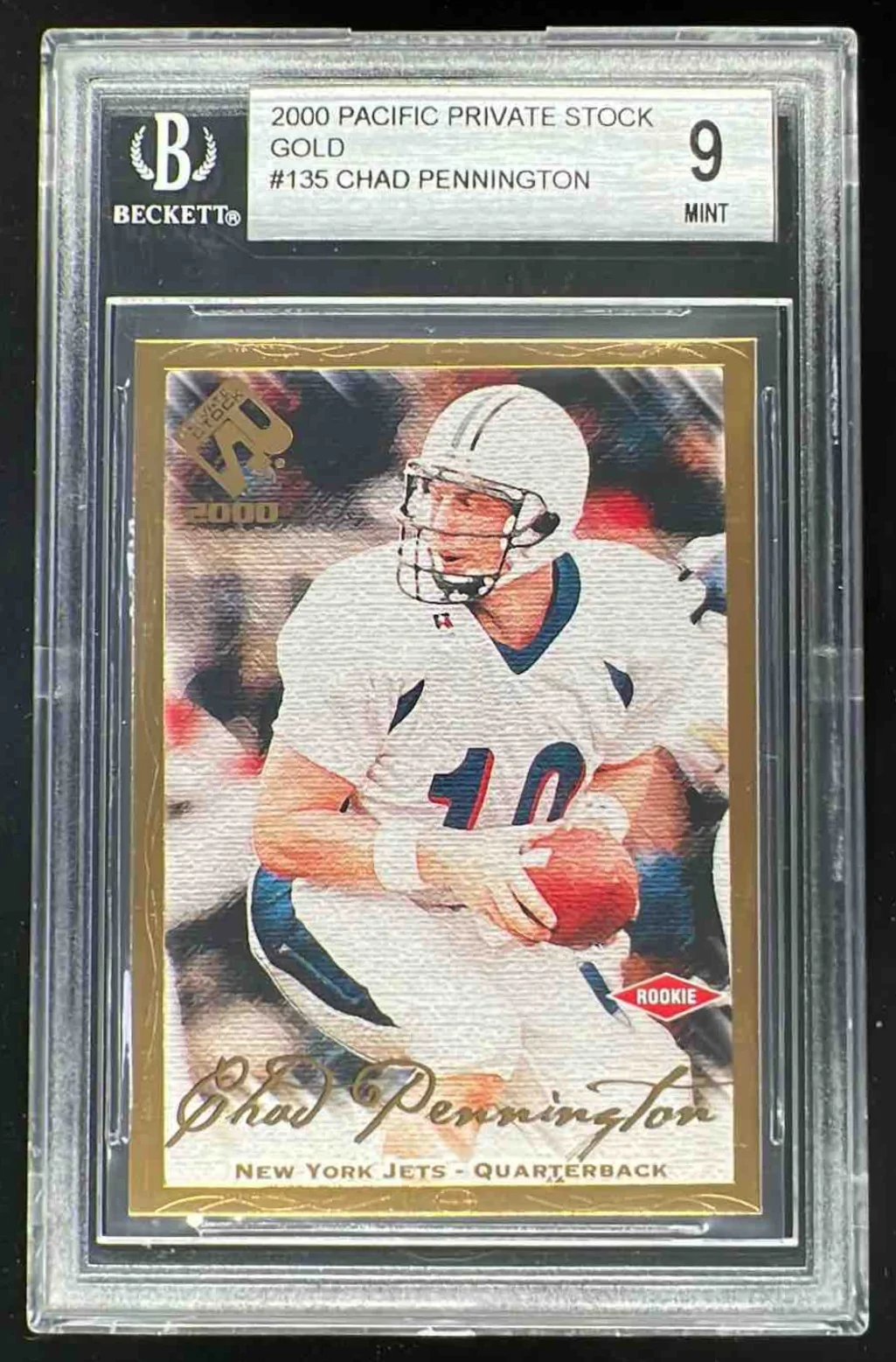 2000 Pacific Private Stock Gold #135 Chad Pennington RC /181 BGS 9