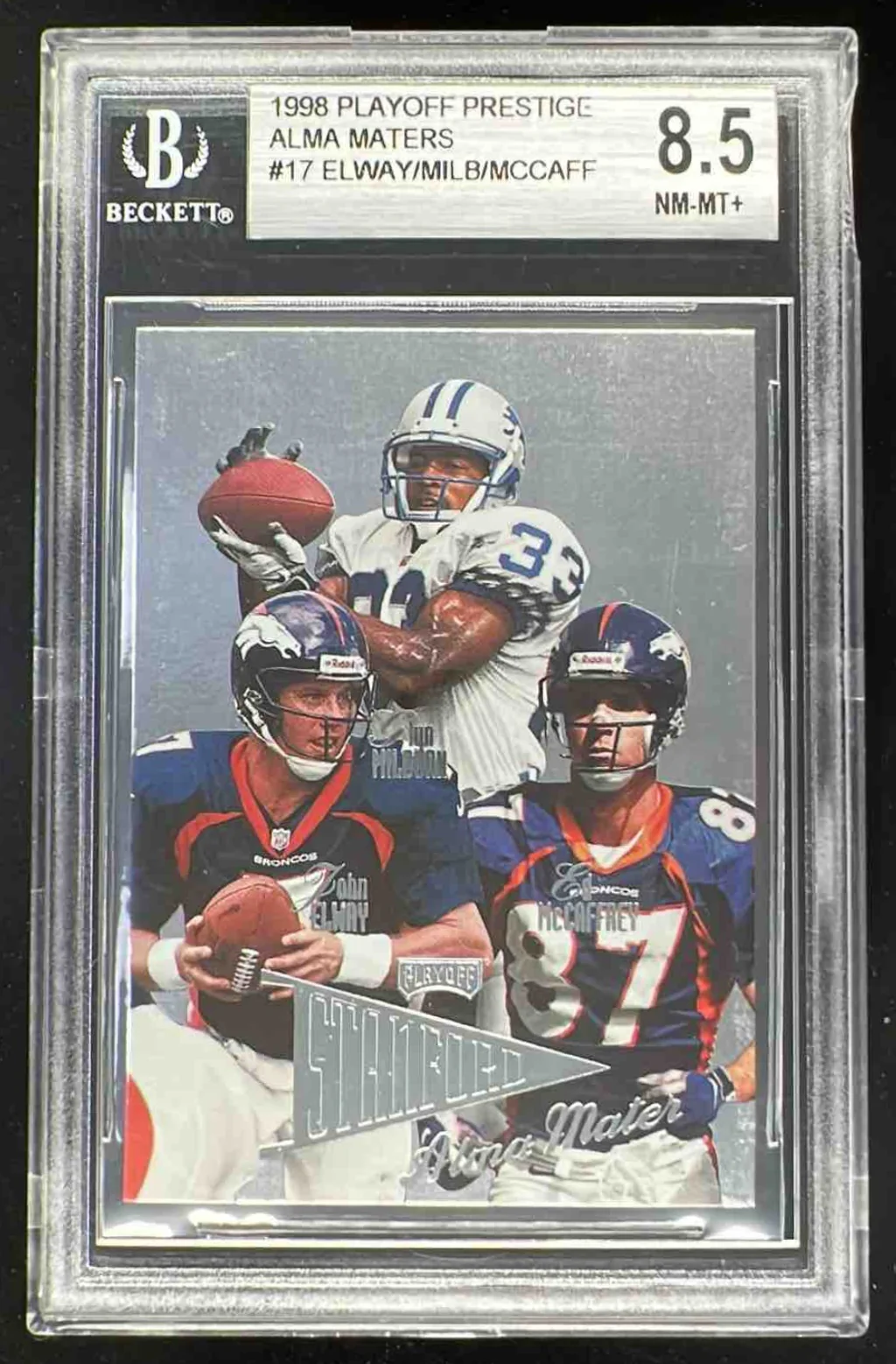 1998 Playoff Prestige Alma Maters John Elway Milburn Ed McCaffrey BGS 8.5