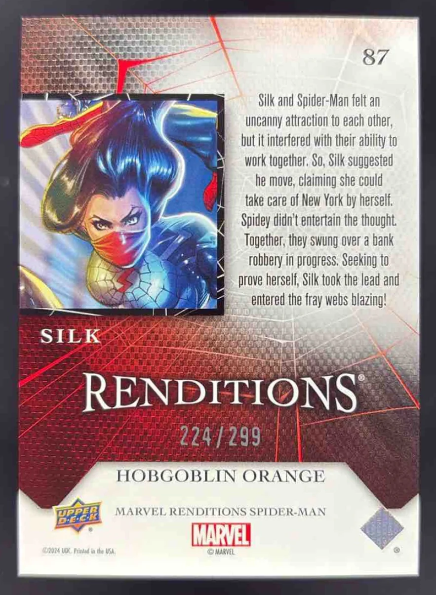 2024 Upper Deck Marvel Spider-Man Renditions Hobgoblin Orange #87 Silk /299 - Image 2