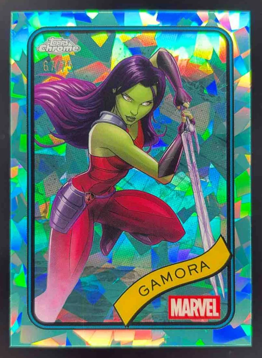 2025 Topps Chrome Marvel Sapphire Aqua Sapphire Refractor #140 Gamora /75