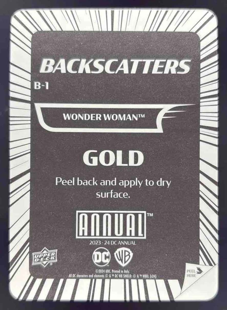 2023-24 Upper Deck DC Annual Backscatters Gold #B-1 Wonder Woman - Image 2