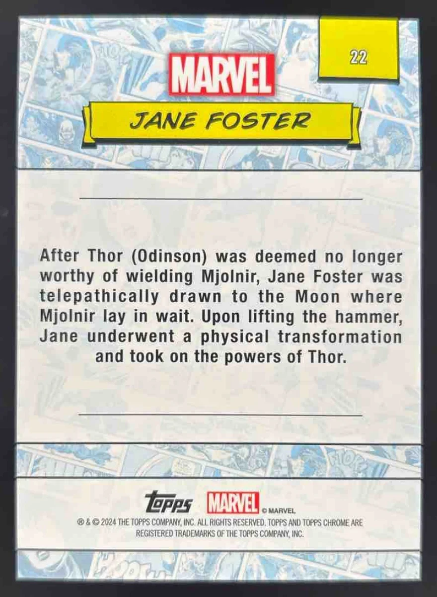 2024 Topps Chrome Marvel Spiderweb Refractor #22 Jane Foster /399 - Image 2