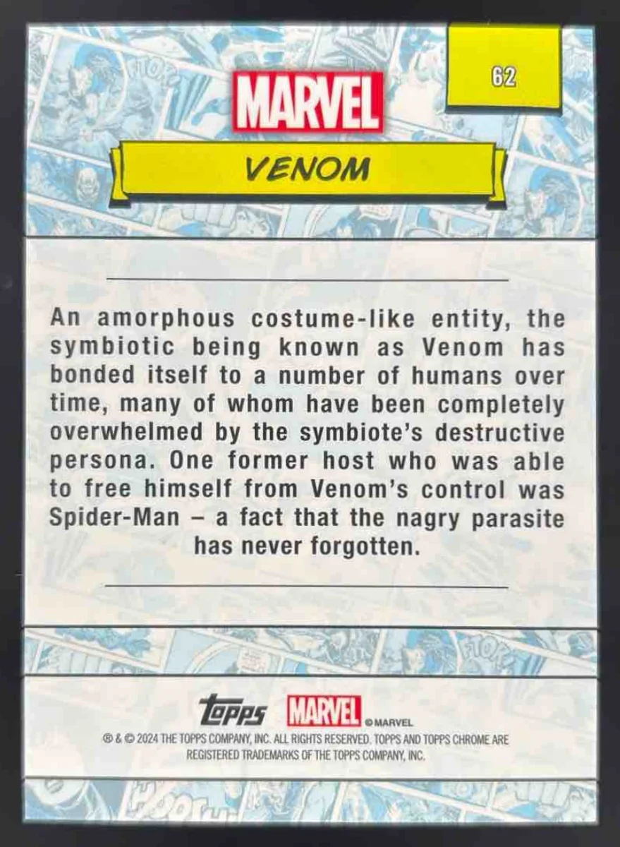 2024 Topps Chrome Marvel Sapphire #62 Venom - Image 2