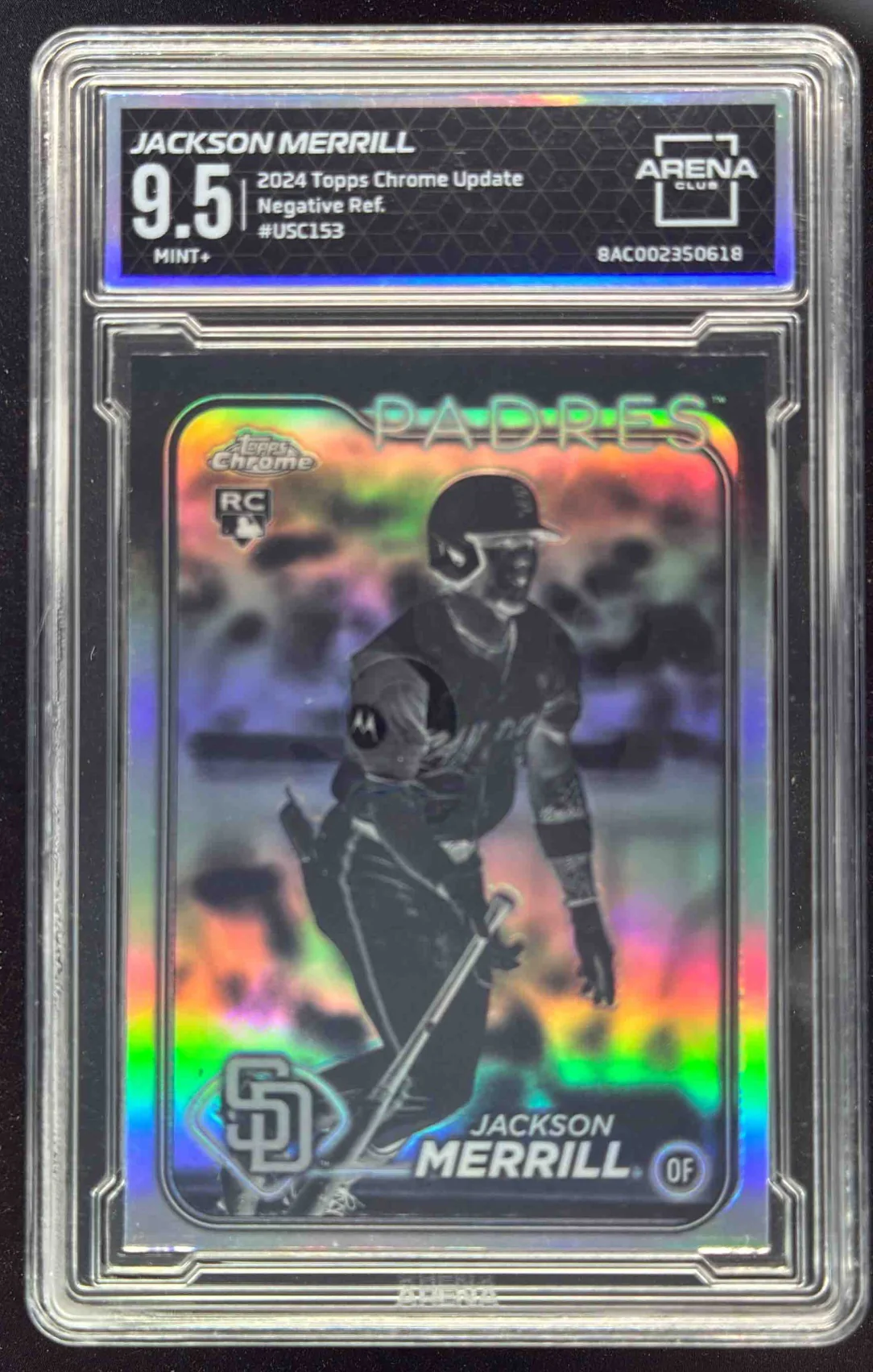 2024 Topps Chrome Update Negative #USC153 Jackson Merrill RC Arena Club 9.5