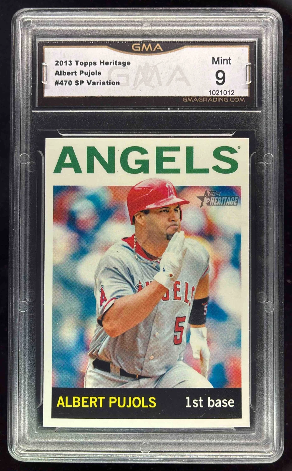 2013 Topps Heritage #470b Albert Pujols SP VAR GMA 9