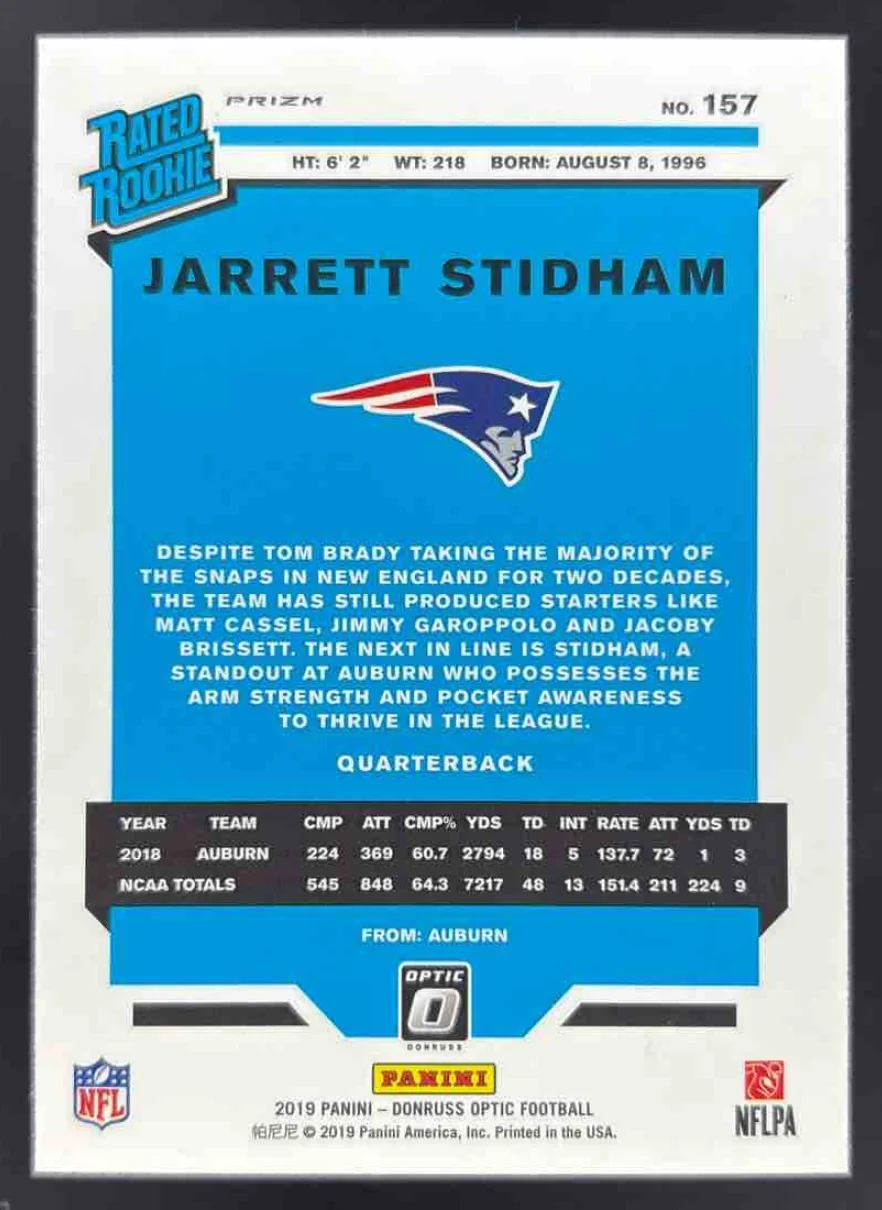 2019 Panini Donruss Optic Holo #157 Jarrett Stidham RC - Image 2