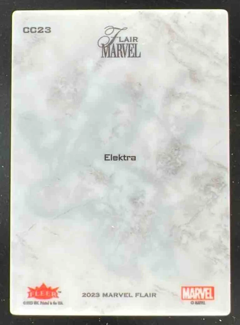2023 Fleer Marvel Flair Carved #CC23 Elektra - Image 2