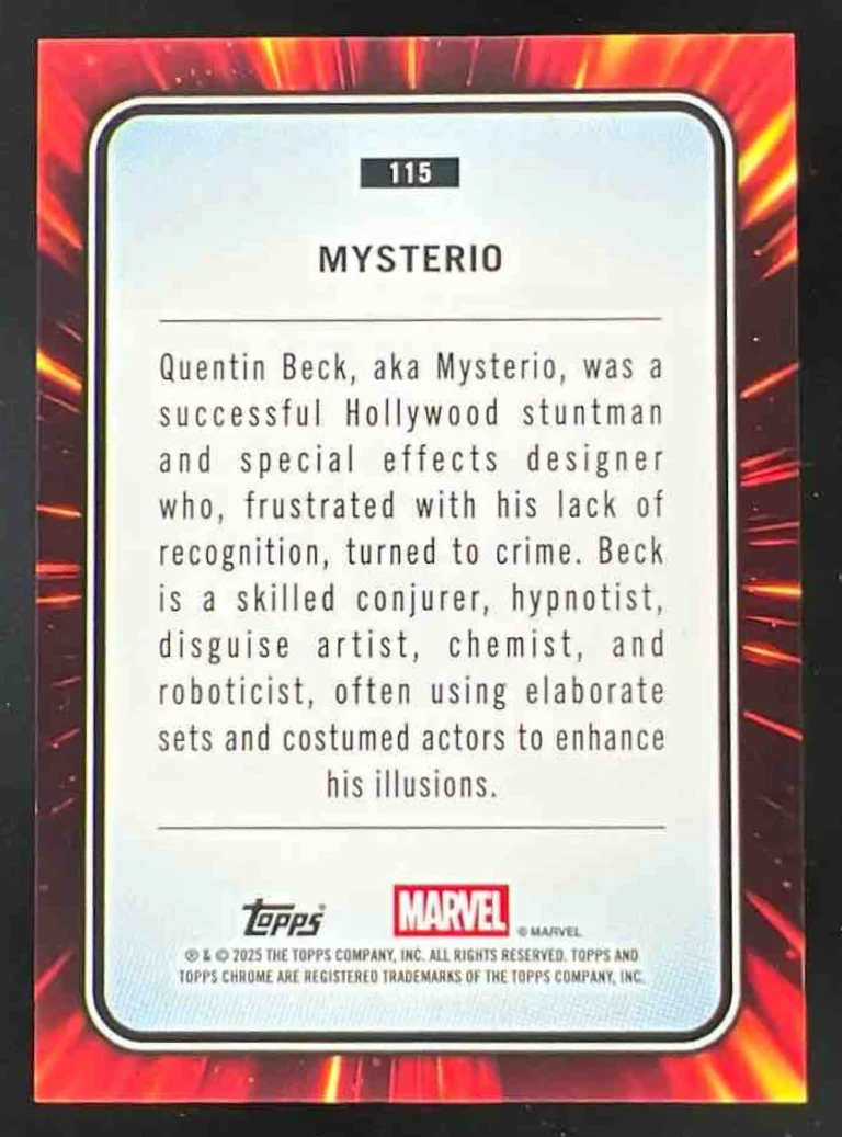 2025 Topps Chrome Marvel Gold Wave Refractor #115 Mysterio /50 - Image 2