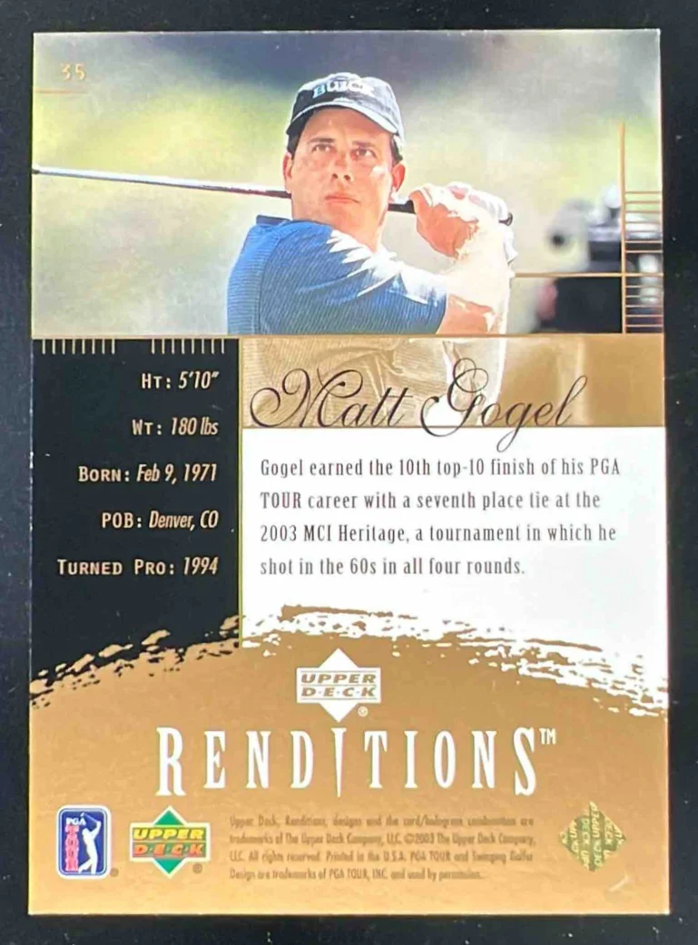 2003 Upper Deck Renditions Gold #35 Matt Gogel /100 - Image 2