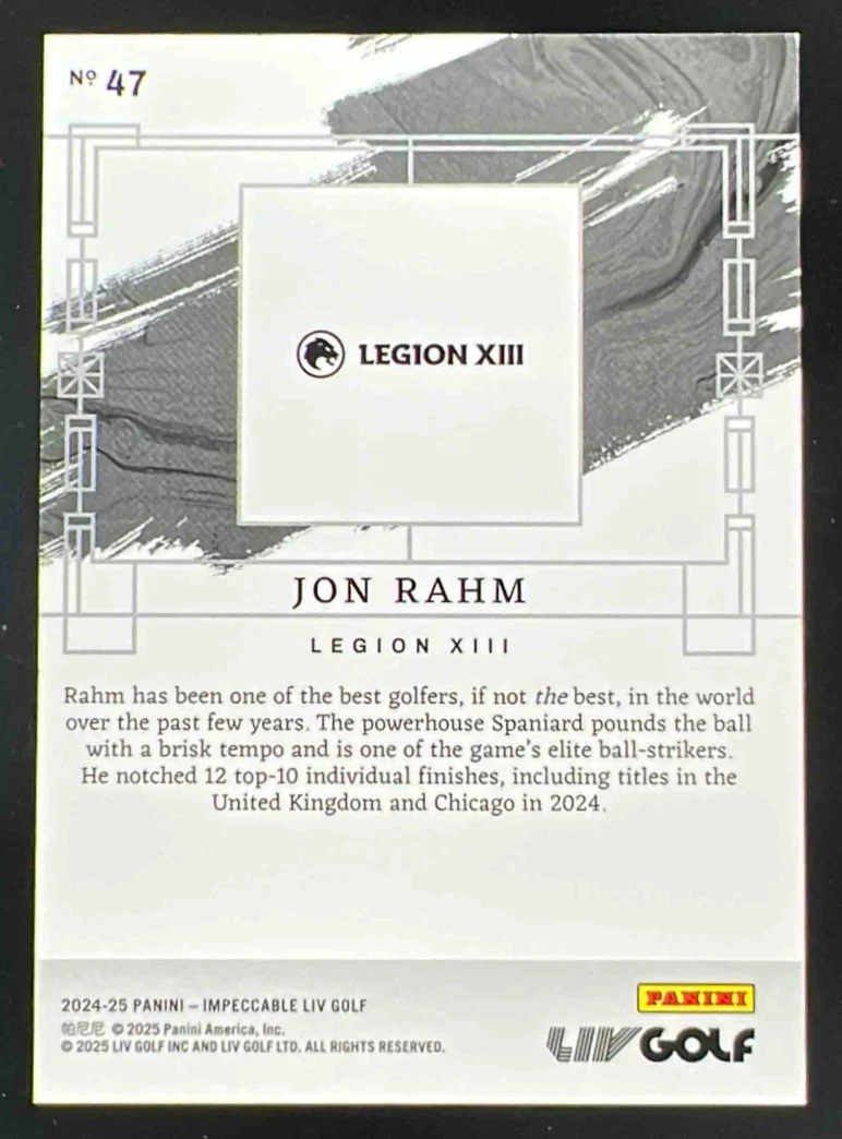 2024 Panini Impeccable LIV Silver #47 Jon Rahm /25 - Image 2