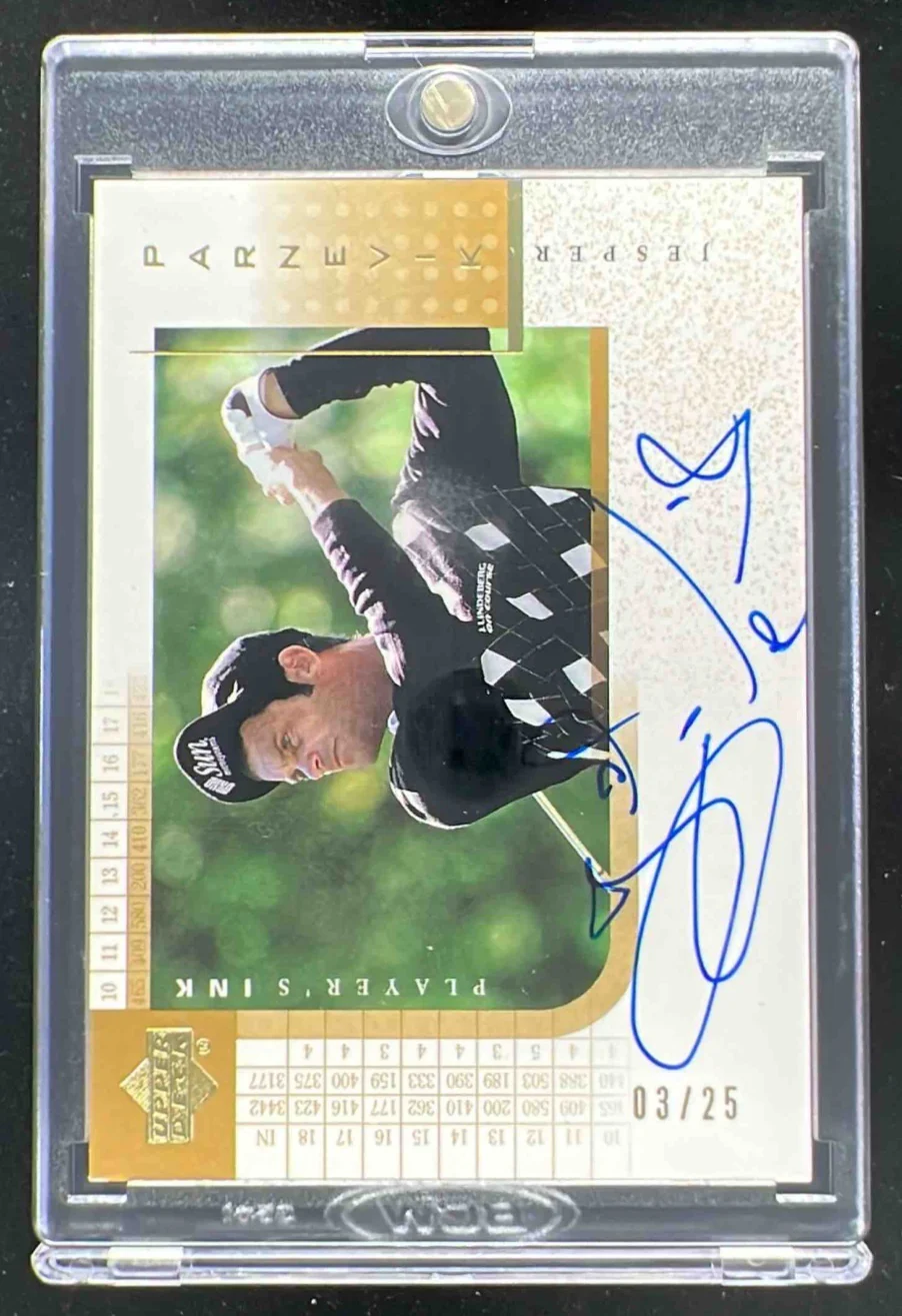 2001 Upper Deck Player's Ink Gold #JP Jesper Parnevik Auto /25