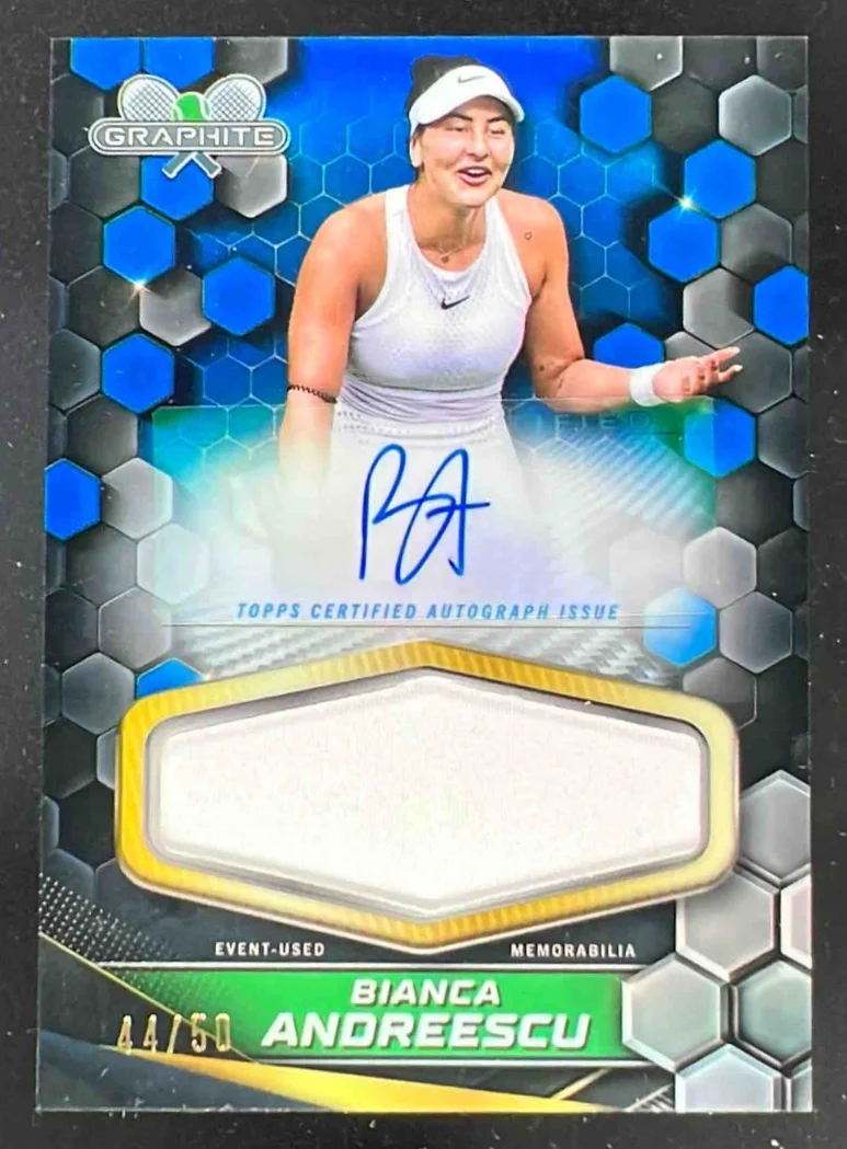 2024 Topps Graphite Graphite Relics Blue #GSR-BAU Bianca Andreescu Auto /50