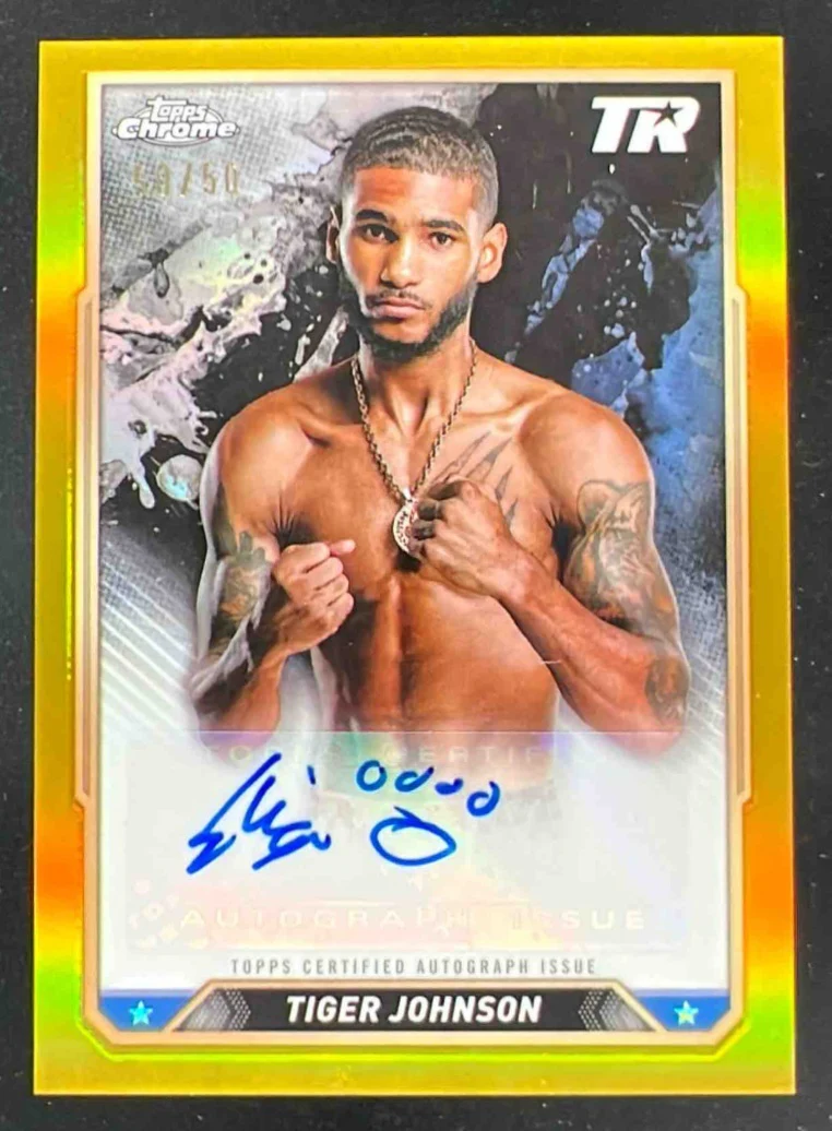 2024 Topps Chrome Chrome Gold Refractor #CBA-DTJ Tiger Johnson Auto /50