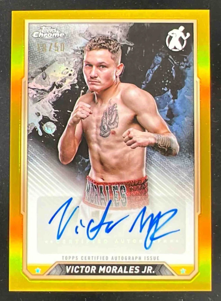 2024 Topps Chrome Gold Refractor #CBA-VMJ Victor Morales Jr. Auto /50