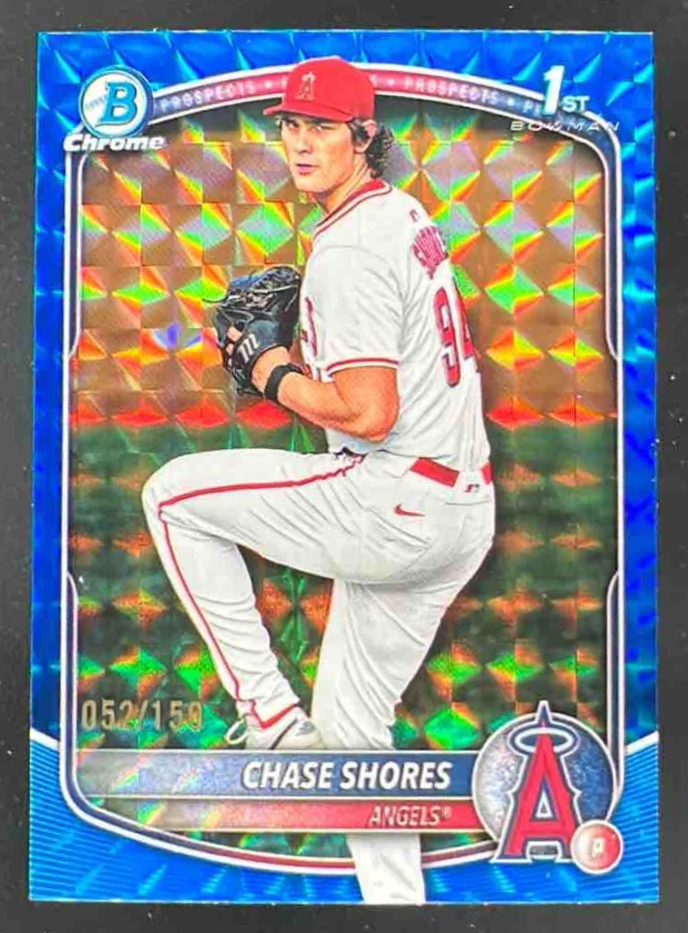 2025 Bowman Draft Chrome Blue Geometric Refractor #BDC-142 Chase Shores RC /150