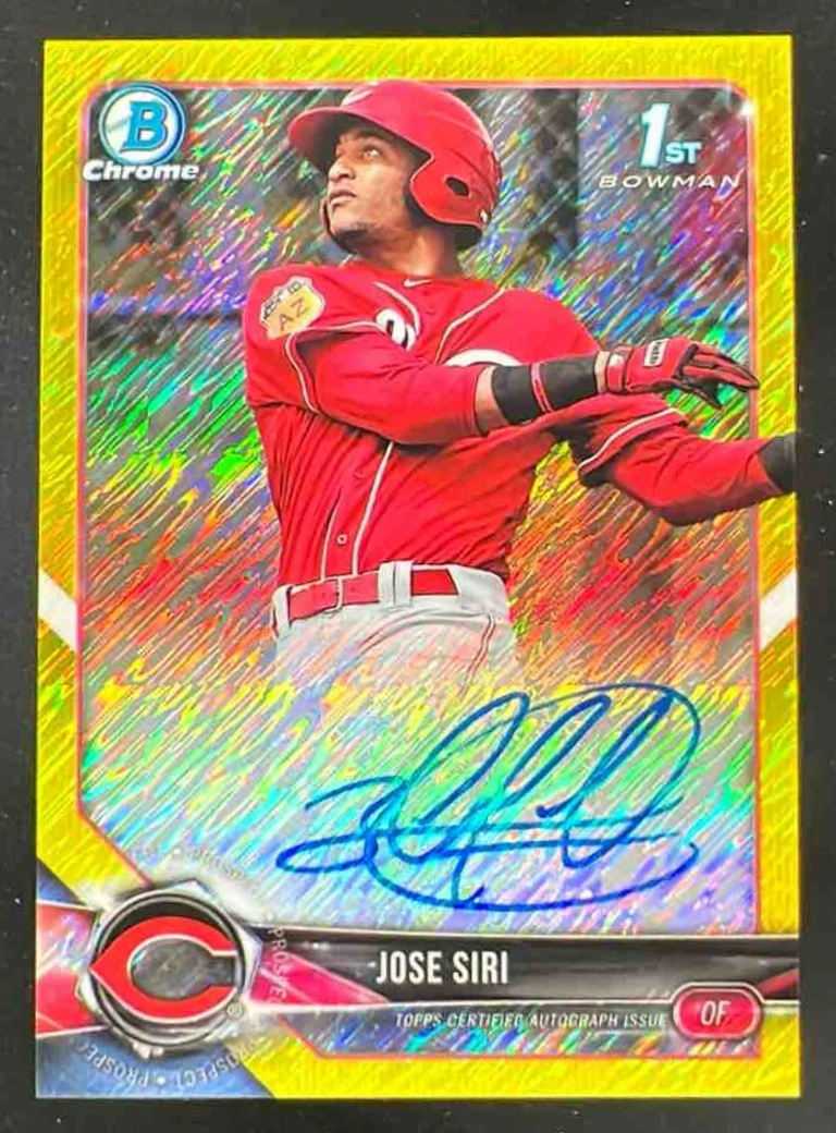 2018 Bowman Chrome Prospect Autographs Gold Shimmer #CPA-JS Jose Siri Auto /50
