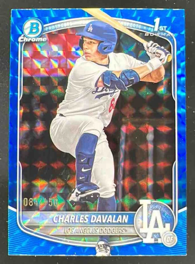 2025 Bowman Draft Chrome Blue Geometric #BDC-96 Charles Davalan RC /150