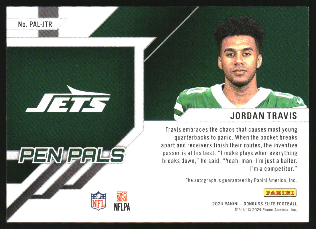 2024 Elite Pen Pals Jordan Travis Rookie Autograph RC Auto - Image 2