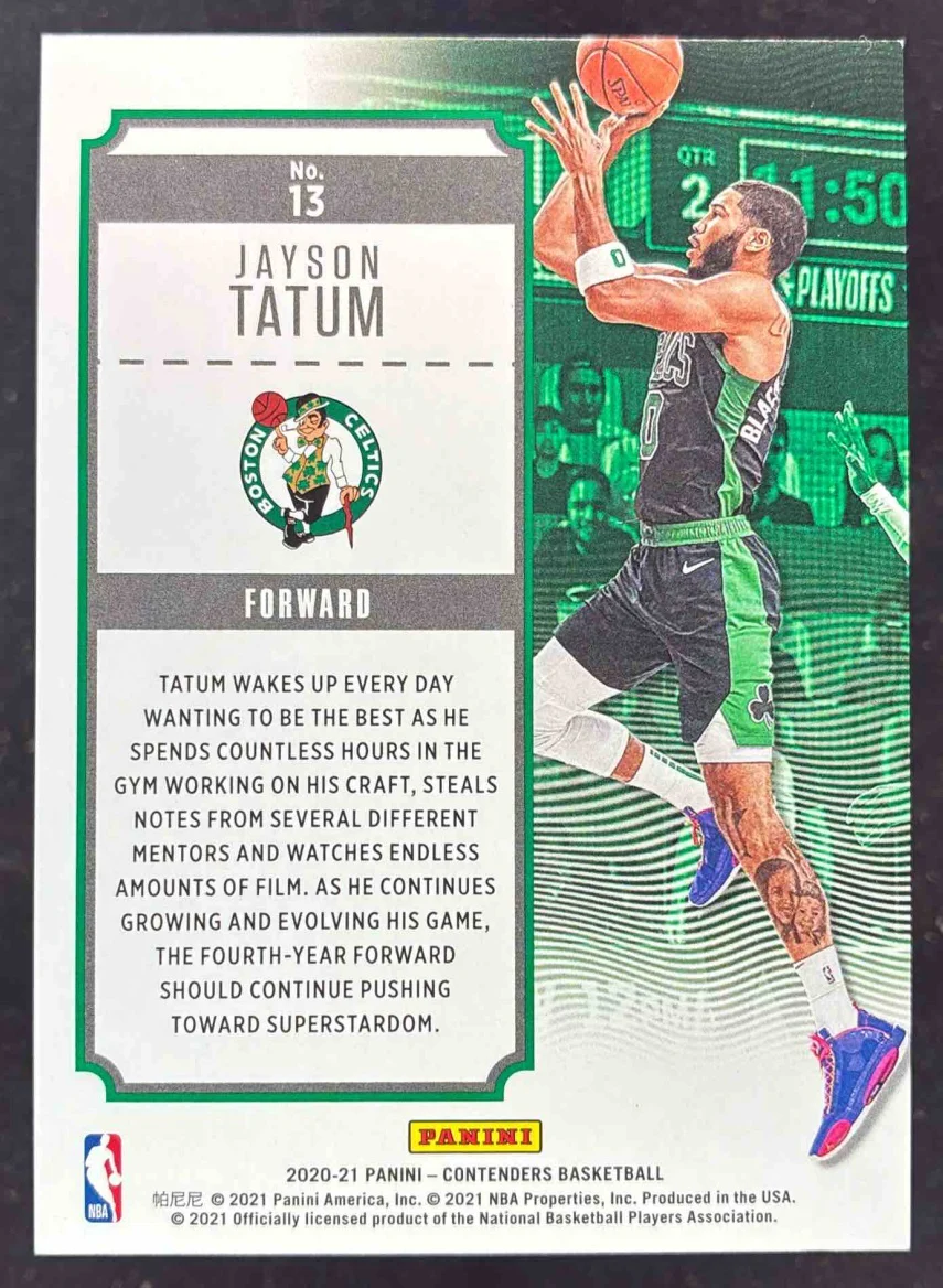 2020-21 Panini Contenders MVP Contenders #13 Jayson Tatum - Image 2