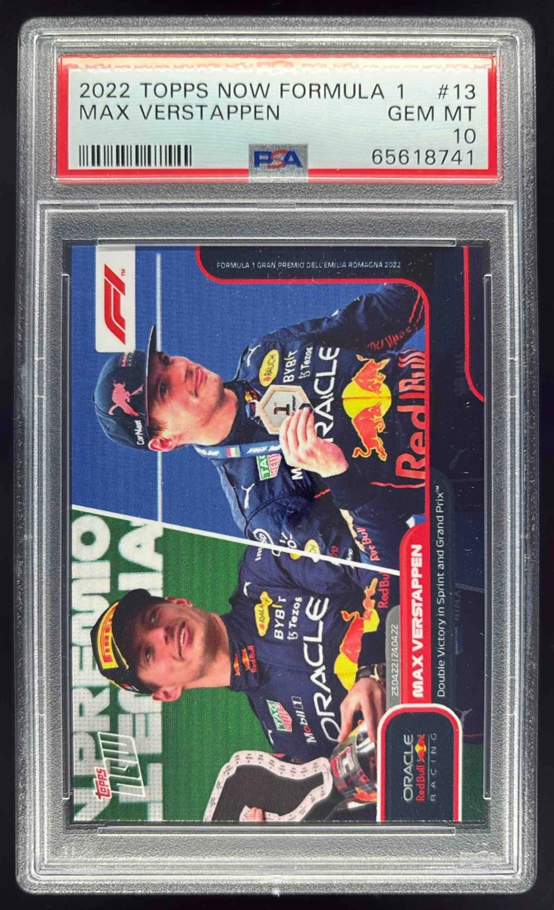 2022 Topps Now Formula 1 #013 Max Verstappen PSA 10