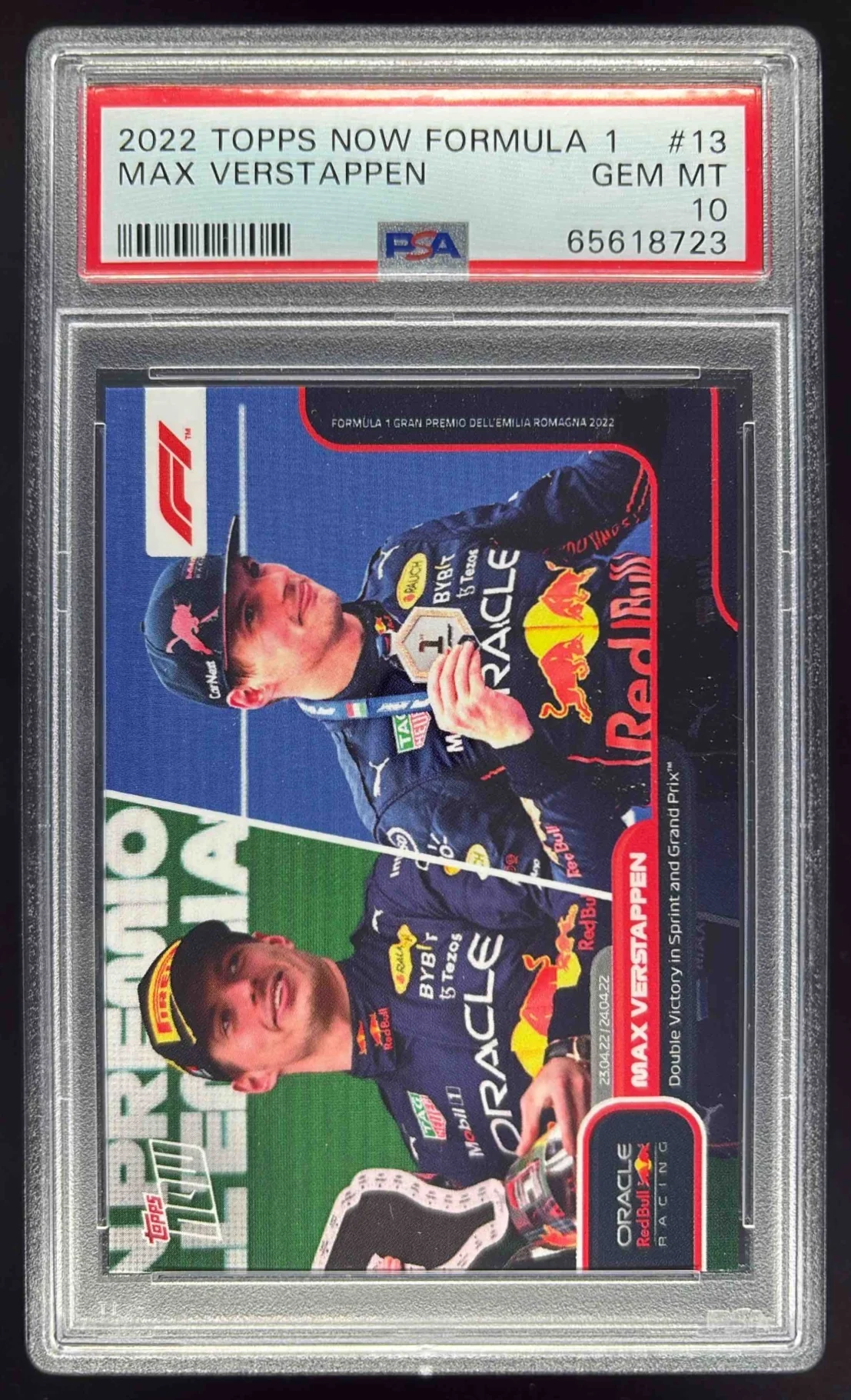 2022 Topps Now Formula 1 #013 Max Verstappen PSA 10