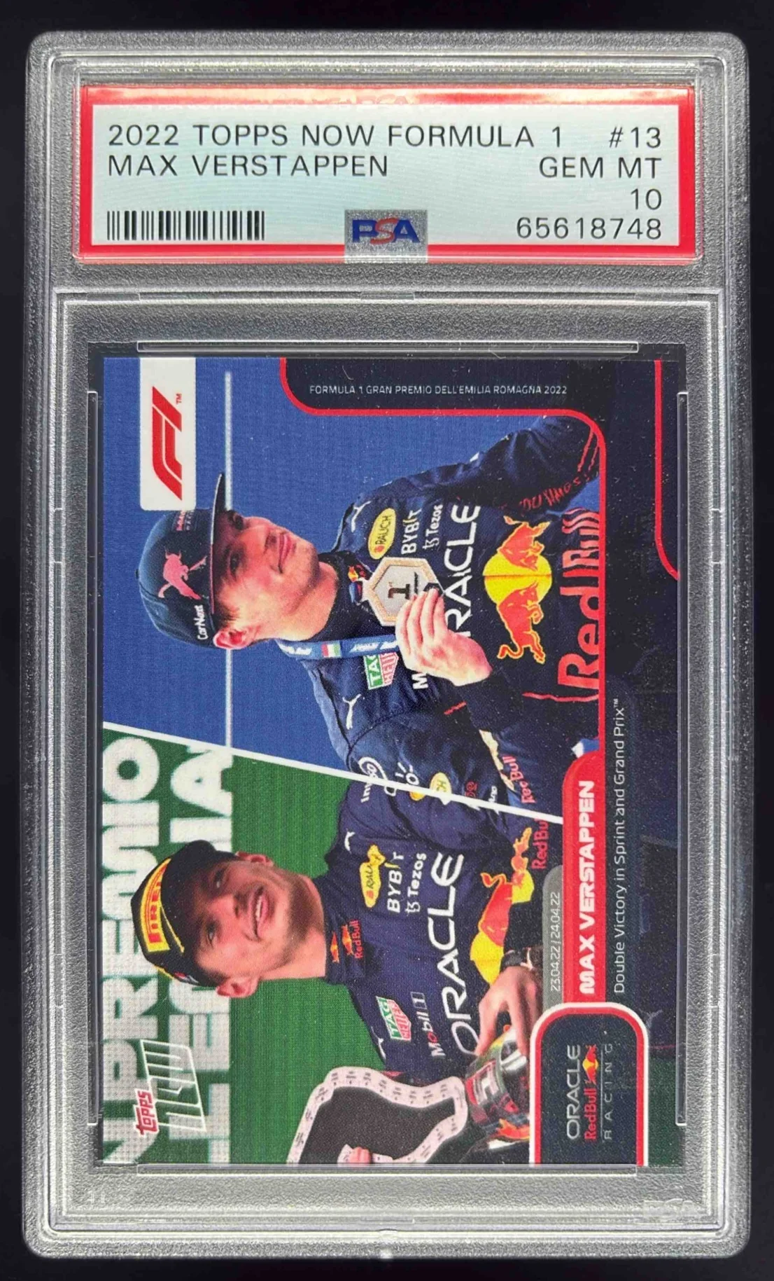 2022 Topps Now Formula 1 #013 Max Verstappen PSA 10