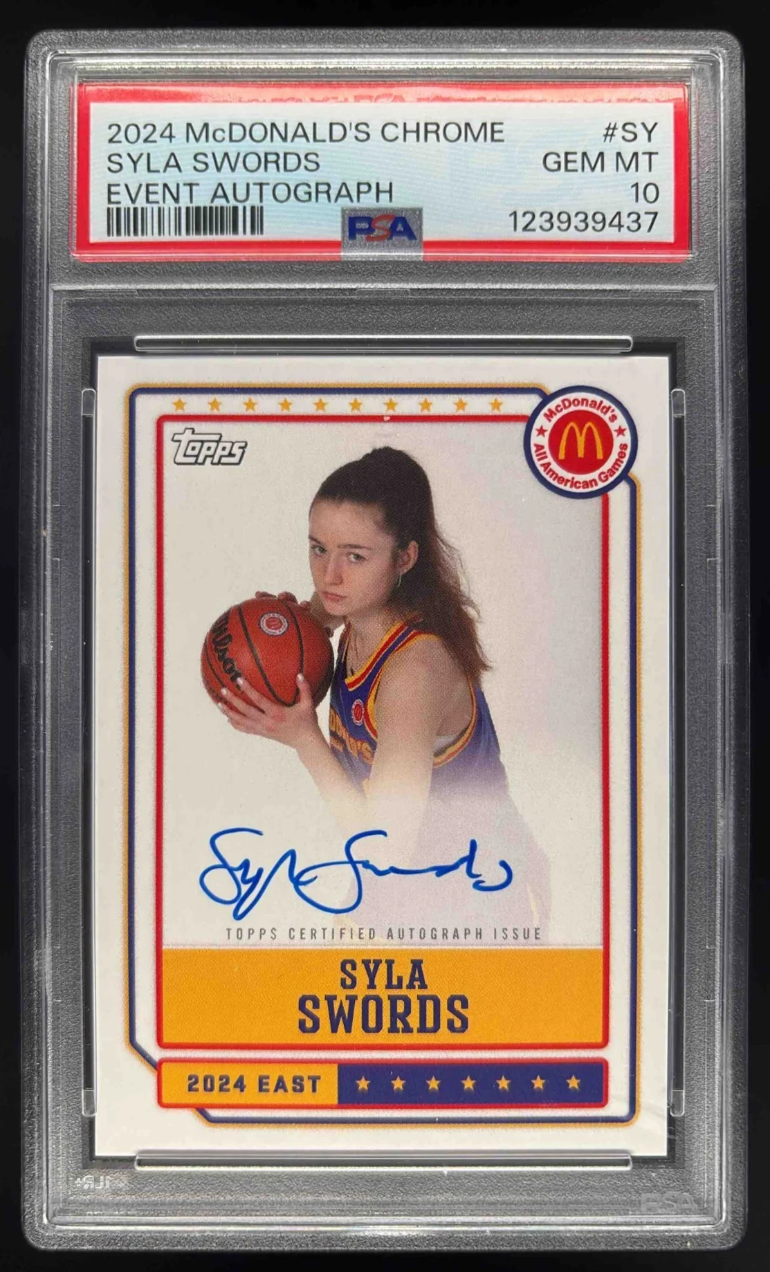 2024 Topps Chrome McDonalds All-American Event Syla Swords Autograph Auto PSA 10