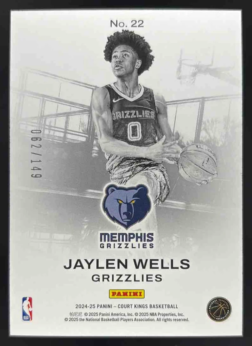 2024-25 Panini Court Kings Work in Progress Ruby #22 Jaylen Wells RC /149 - Image 2