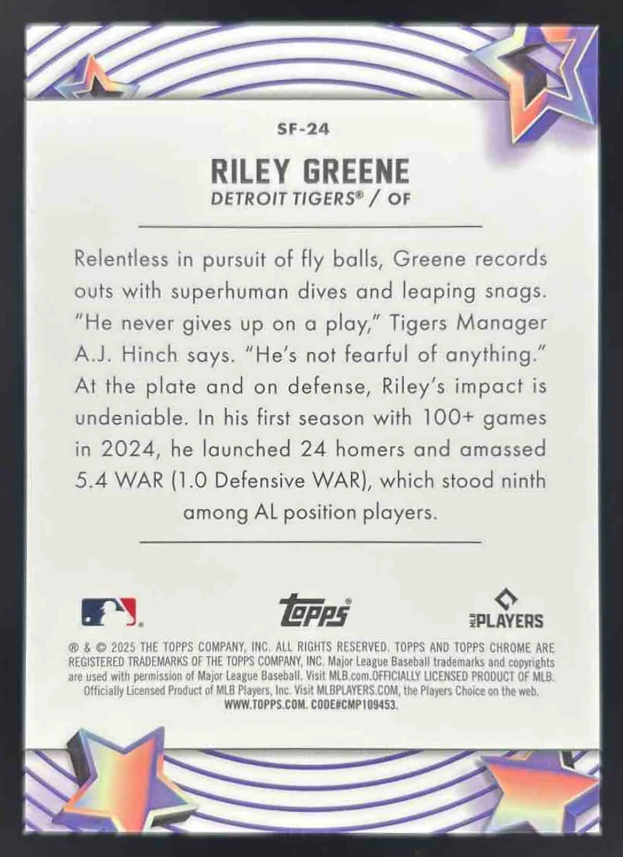 2025 Topps Cosmic Chrome Starfractor #SF-24 Riley Greene - Image 2