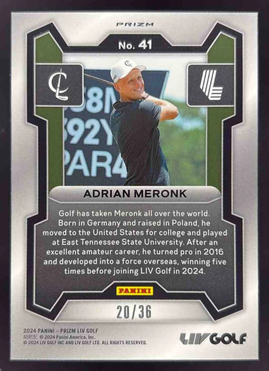2024 Panini Prizm LIV White Mojo Prizm #41 Adrian Meronk /36 - Image 2