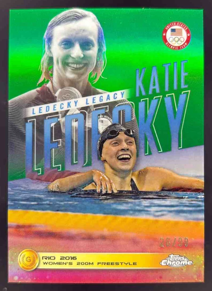 2024 Topps Chrome US Olympics Ledecky Legacy Green #KL-5 Katie Ledecky /99