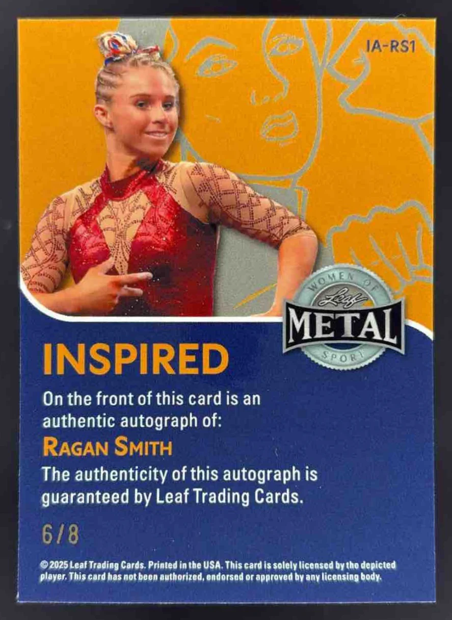 2025 Leaf Metal Women Of Sport Inspired Platinum #IA-RS1 Ragan Smith Auto /8 - Image 2
