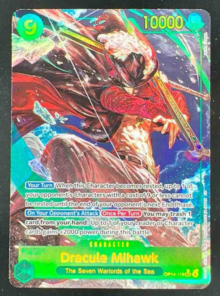 Dracule Mihawk - OP14-119 Alternate Art - The Azure Sea's Seven OP14