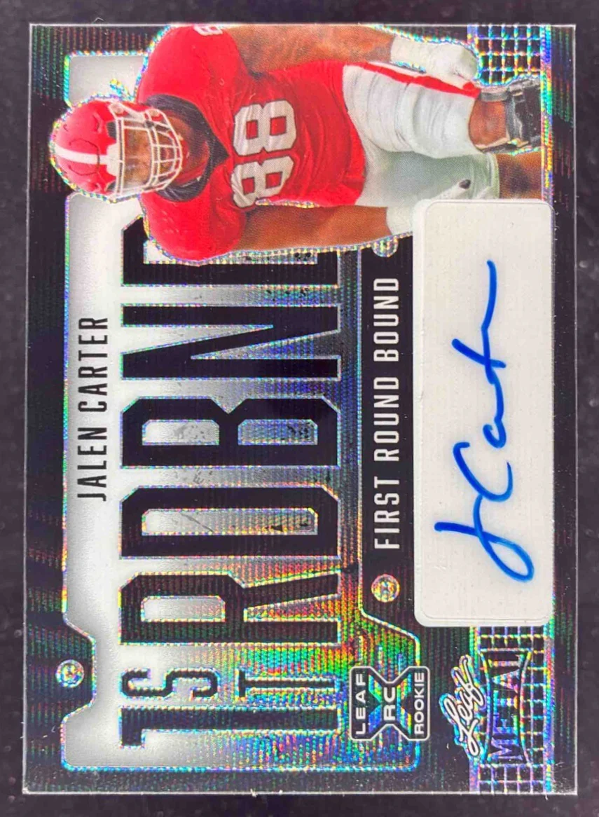 2023 Leaf Metal Draft First Round Bound Wave White #JC1 Jalen Carter RC Auto /3